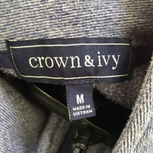 Crown‎ & Ivy Mens Pullover Sweater Quarter Zip Mock Neck Blue Casual - Picture 3 of 12